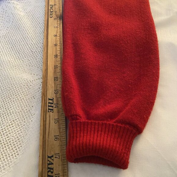 JCPenney V-Neck Cardigan Sweater 100% Acrylic Red Dad Grandpa Vintage Men's Sz L - Picture 7 of 7